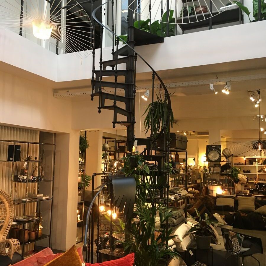 Cast iron spiral staircase model Mirecourt at the shop The Recollection in Antwerp (Belgium)